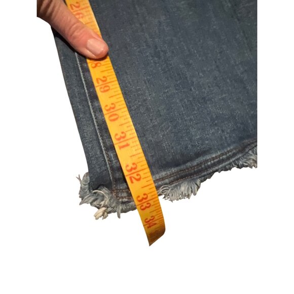 Sam Edelman The Stiletto Boot High Rise Bootcut Jeans Size 29 Blue Denim‎ Frayed - Picture 2 of 7